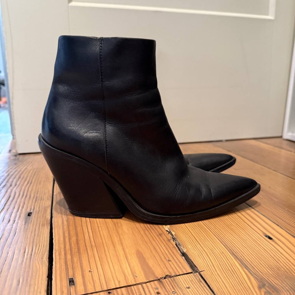 Black Leather Ankle Boots